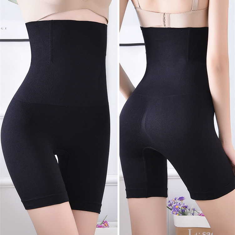 High waist flat leg seamless weight loss postpartum adjustment belly pant flat Angle body shaping body large size steel bone safety pants details Picture