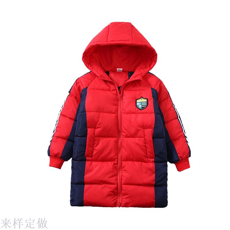 幼儿园园服冬季棉衣中长款儿童班服羽绒棉小学生校服加厚棉袄外套白底实物图