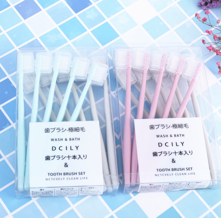Macaron toothbrush 10 toothbrush sets environmental soft toothbrush nano bamboo charcoal toothbrush manufacturers