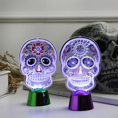Halloween decorations pumpkin skull tabletop decorations LED horror props shopping mall bar decorations
