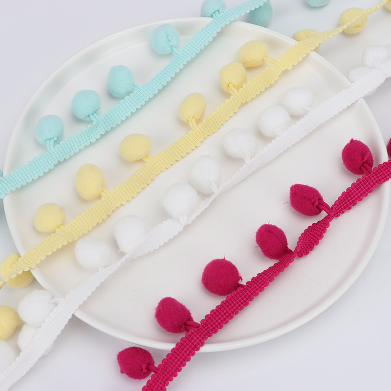 Hand-Made Hairball Lace Width 1.5Cm Multi-Color Women's Children's Bag Sofa Cushion Doll Diy Accessories Specification drawing