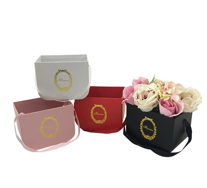 现货鲜花礼盒通用 花盒小花桶手提香皂花盒 厂家直销