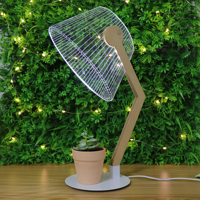Simple Nordic table lamp Acrylic LED small night lamp Bedside bedroom decorative table lamp 3D creative table lamp