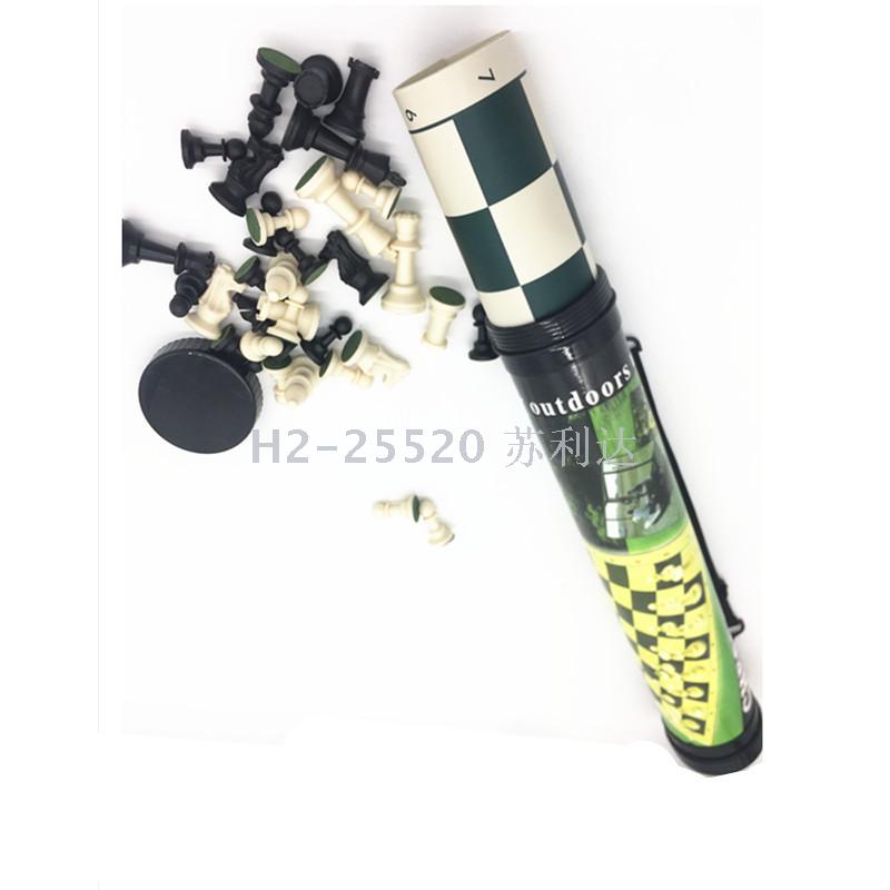 国际象棋/塑料国际象棋/桶装国际象棋白底实物图