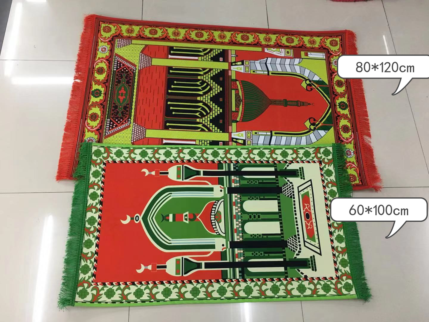 Muslim prayer carpet, pilgrimage carpet, Halal kneeling carpet, prayer carpet, tassel prayer carpet, 60*100cm Item Picture