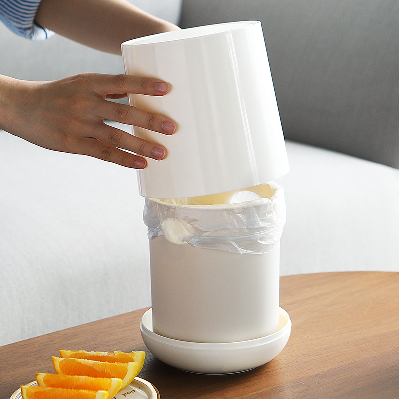 New Small Creative Mini Press Trash Can Classification Plastic Round Table Cute Press Trash Can Item Picture