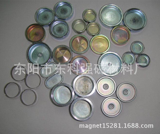 包装盒单面铁套 箱包磁铁 皮包强力磁 磁铁配套铁片细节图