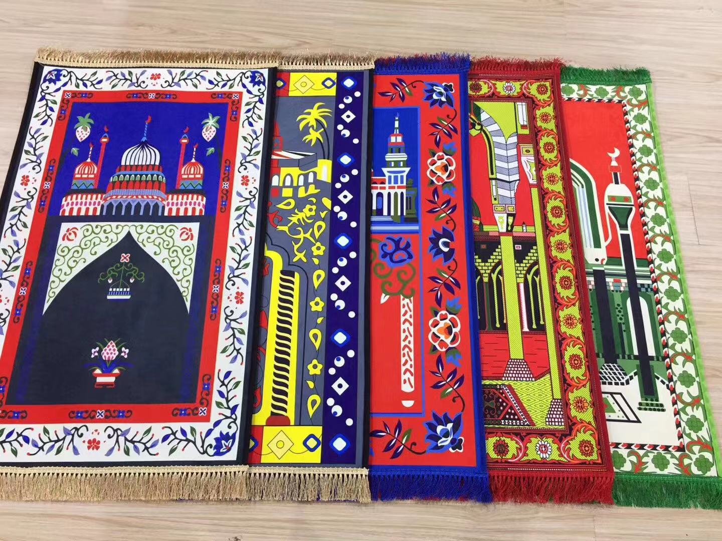 Muslim prayer carpet, pilgrimage carpet, Halal kneeling carpet, prayer carpet, tassel prayer carpet, 60*100cm details Picture
