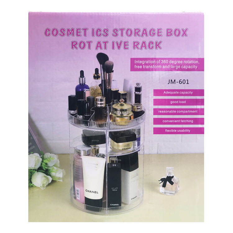 New 360-degree rotating cosmetic rack desktop storage box