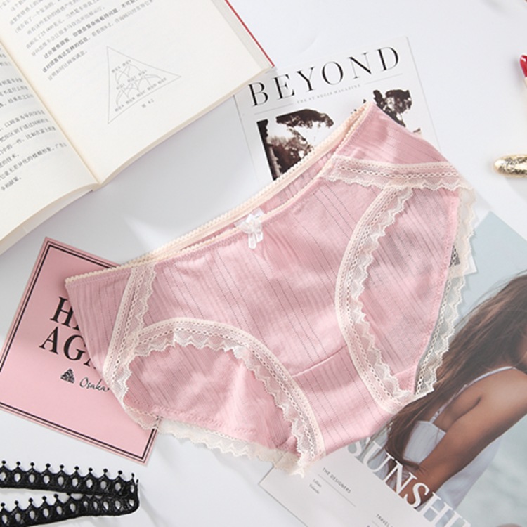 European and American magic box mystery women's ribbed cotton underwear sexy mid-waist underwear, bottom cotton underwear. The mystery of the box The mystery of the box