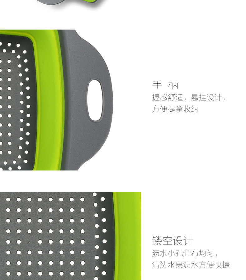 Silicone water filter basket, vegetable washing basket, plastic fruit basket, folding fruit basket, telescopic folding water draining basket Specification image