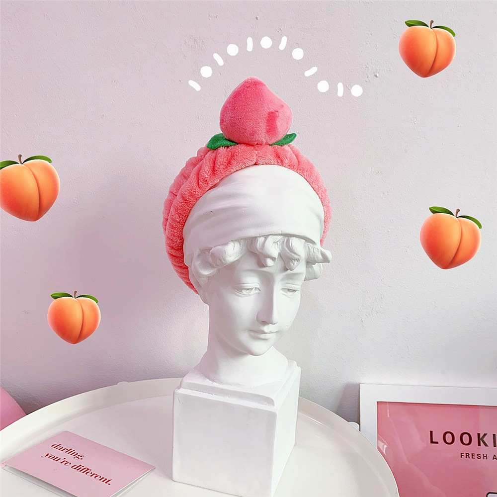 Japan and South Korea cute peach headband Pink elastic face wash headband girl fruit headband Facial mask headband Headband Application Scenario