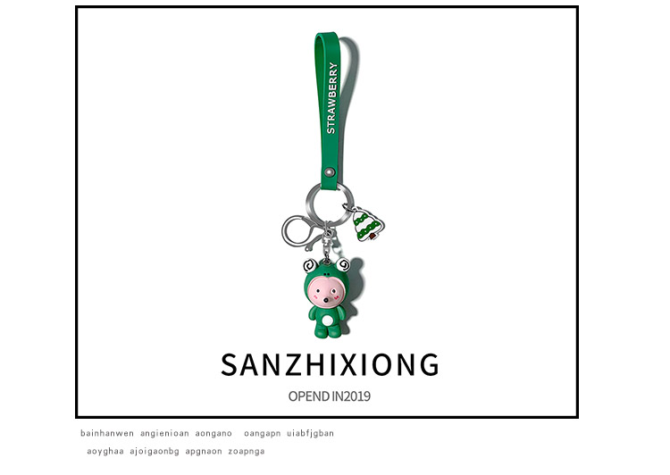 Cute cartoon mouse car keychain, couple car key chain, ring, small car lock, pendant, bag, hanging decoration, gift details Picture