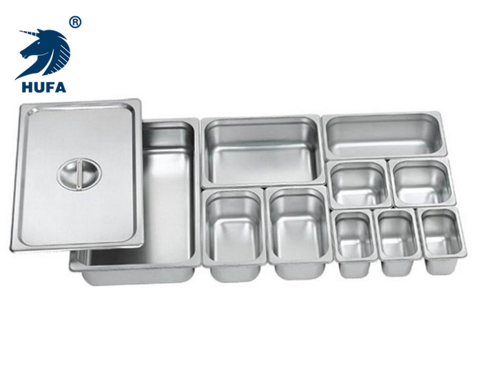 1/2 6.5 cm deep kitchenware, tools, tableware, buffet food pot, American stainless steel food container Specification image