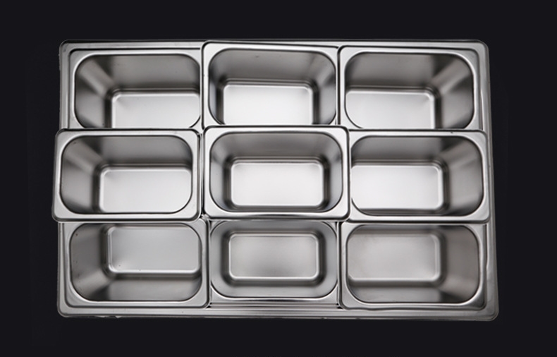 The 6.5-centimeter food storage container is of good quality. 1/9 Gn flat pan food pot, stainless steel food container Specification image