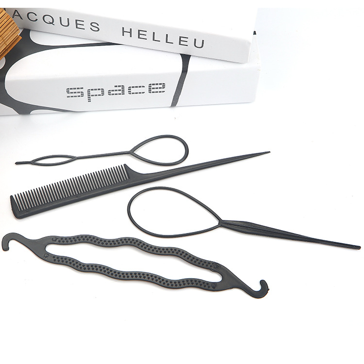 Korean version of double hook disc hair puller hair pin hair rod tip tail comb set new French hair tools details Picture