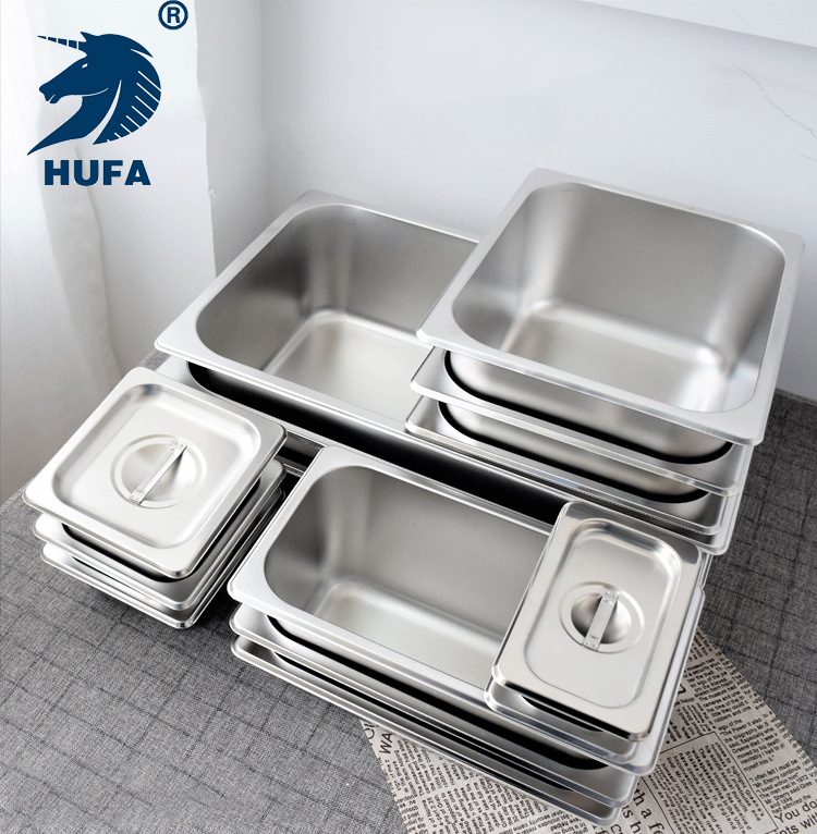 1/2 20cm deep European-style reinforced edge Gastronorm Pan 201 stainless steel GN Pan