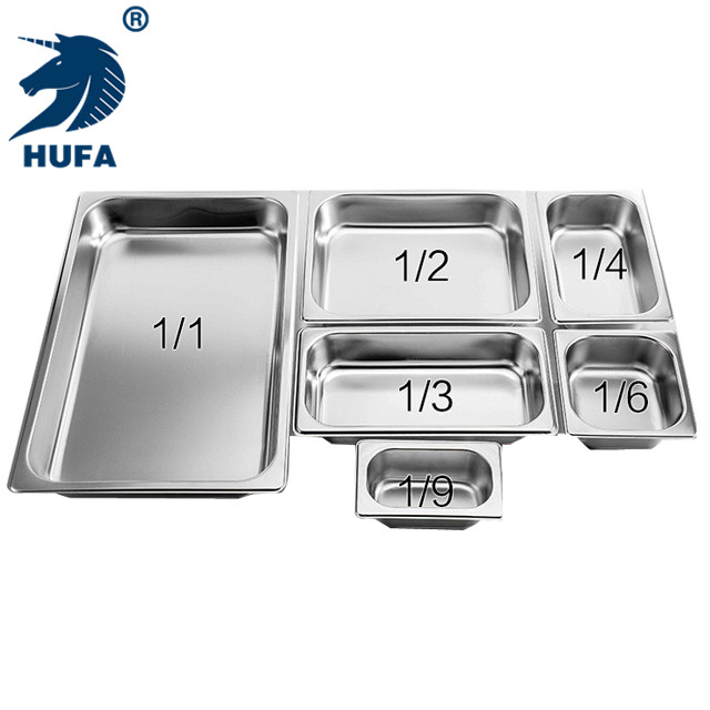 Customized 1/3 10cm deep European-style self-service food container, high-quality Gn flat pan, stainless steel food pot Specification image