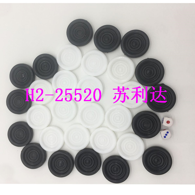 3.3CM plastic chess, black and white, five-circle chess, front and back chess, customizable checkerboard Application Scenario