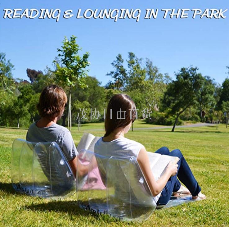Inflatable lounger sofa inflatable float row beach lounge chair outdoor sports foldable lounge chair factory custom