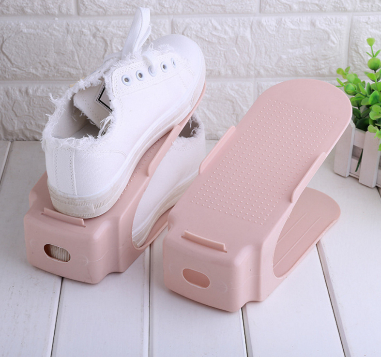 一体式鞋架不可调节收纳鞋架简易塑料鞋架双层鞋架鞋柜收纳