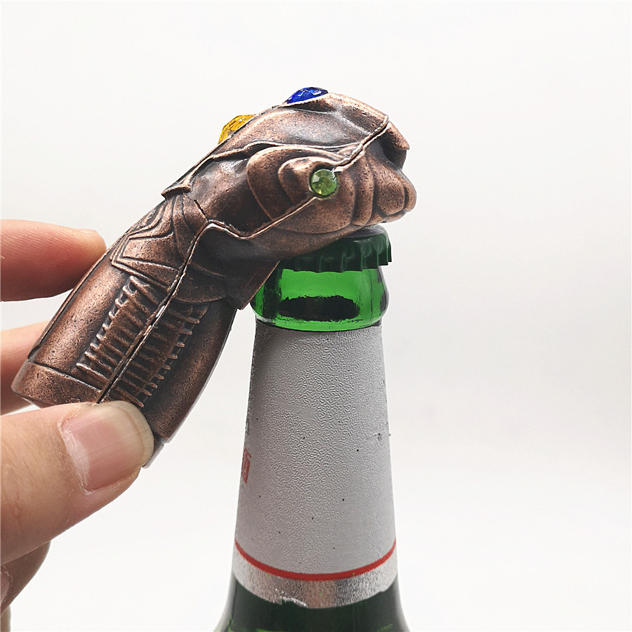 复仇者联盟爆款锌合金灭霸拳头啤酒创意复古带能量宝石开瓶器