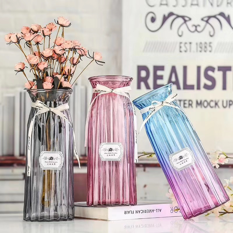 现代简约创意透明玻璃花瓶水培植物组合玻璃花瓶客厅插花装饰摆件图