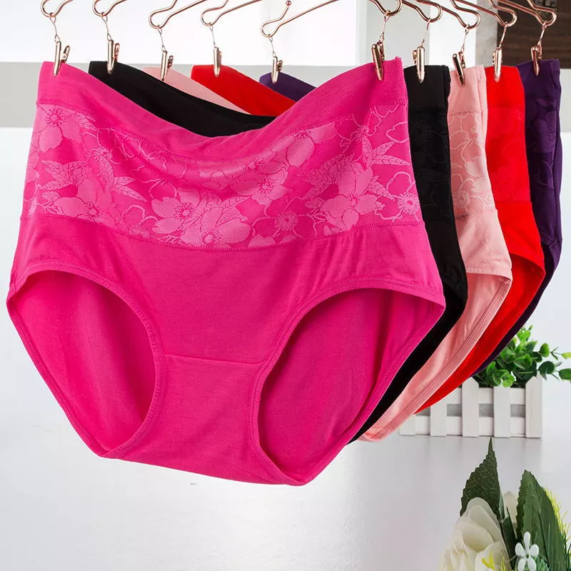 Factory Direct Wholesale Breathable Waist Large Size Women's Underwear Modal Jacquard Bamboo Fiber Sexy Underwear Women details Picture
