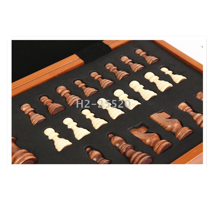 Ajedrez plegable de madera con piezas 1826 1827 1828 details Picture