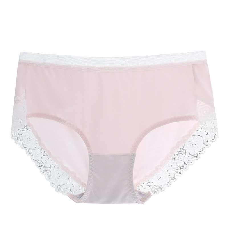 New Simple Solid Color Mid-Waist Cotton File Seamless Women's Underwear Sexy Lace Lace Modal Underwear Women Application Scenario