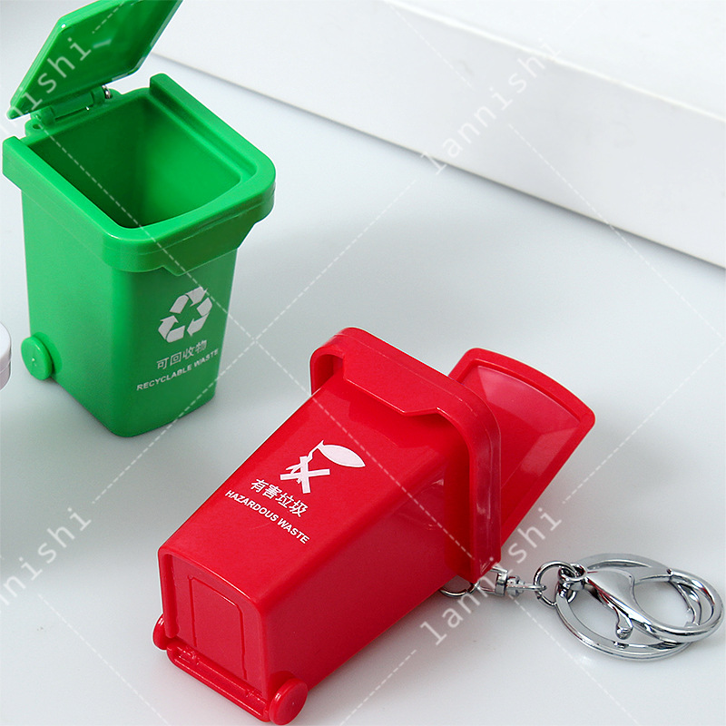 Creative garbage sorting bucket buckle boutique trash can pendant sorting bin key chain selling in stock Application Scenario