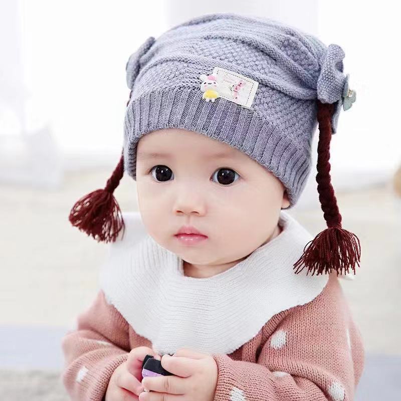 Baby Hat Fall/Winter Children's Wool Warm Hat Baby Hat 0-3-6-12 Months Baby Hat Specification drawing