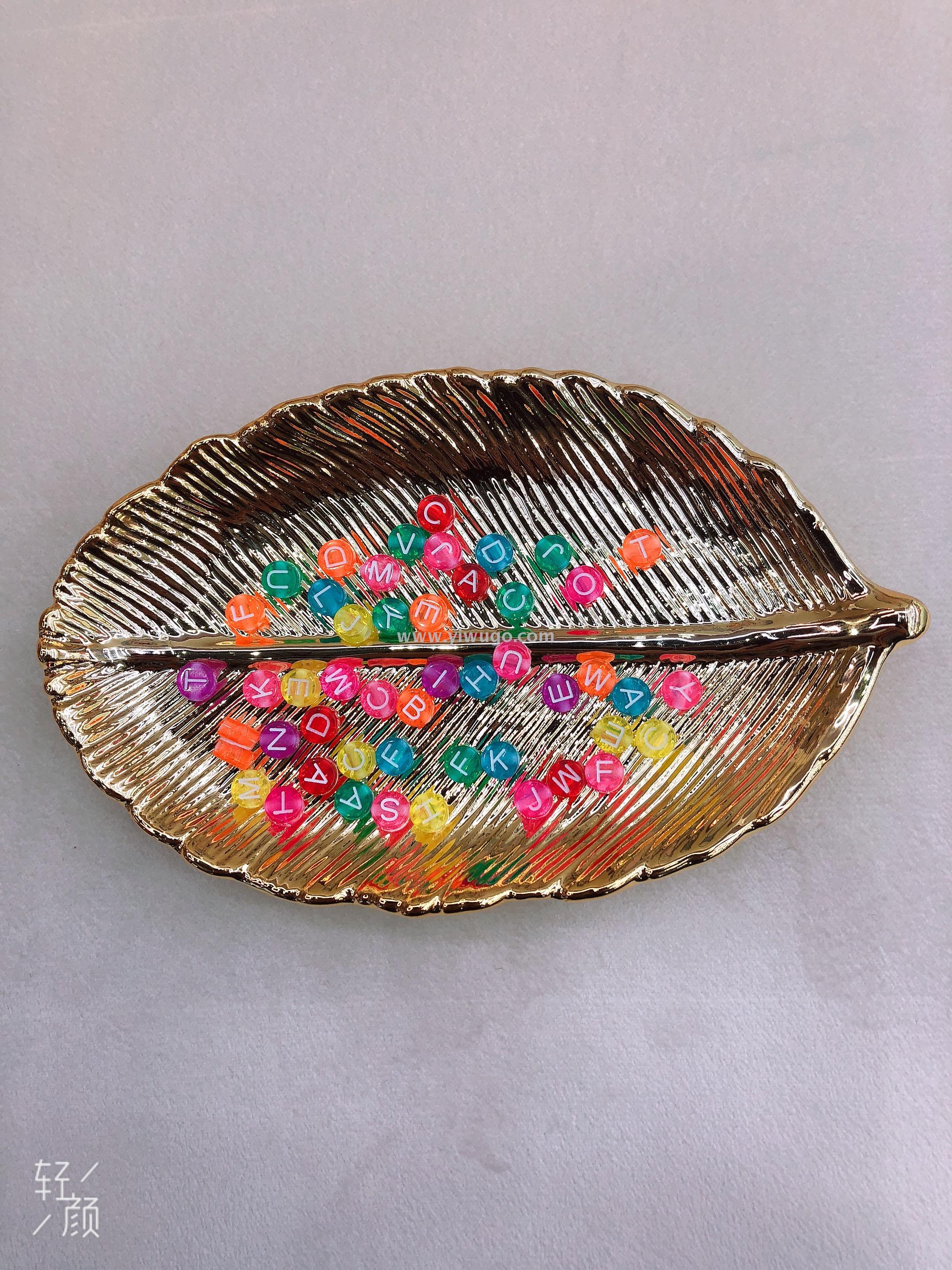 Jungle Elephant DIY English color transparent letter acrylic beads, DIY children's beaded accessories, loose beads, round beads, beaded beads Specification image