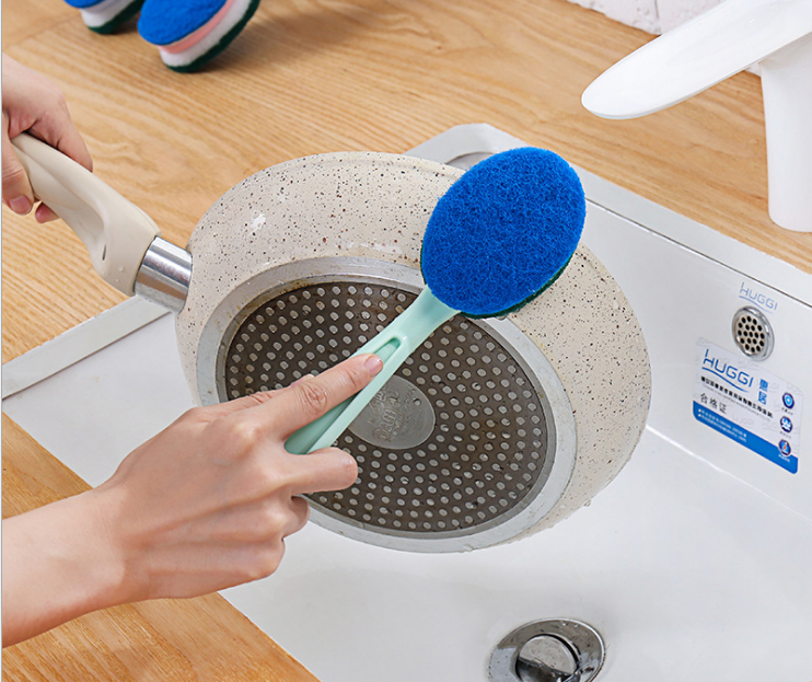 Wholesale of cleaning brushes, long-handled household cleaning brush wholesale manufacturer, kitchen brush, pot and dish washing sponge cleaning brush wholesale details Picture