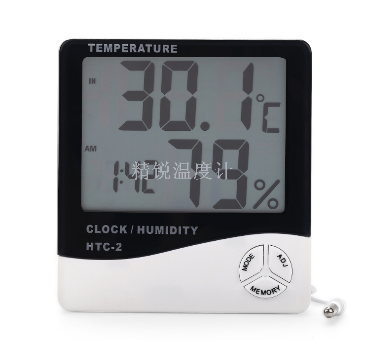 The manufacturer supplies electronic temperature and humidity meters, indoor and outdoor temperature and humidity meters, and digital thermometers HTC-2 Specification image