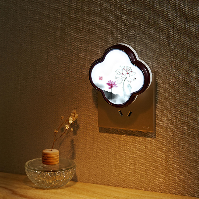 Coria LED light control induction night light Chinese wind plum blossom creative wholesale small gift bedroom corridor room Specification drawing