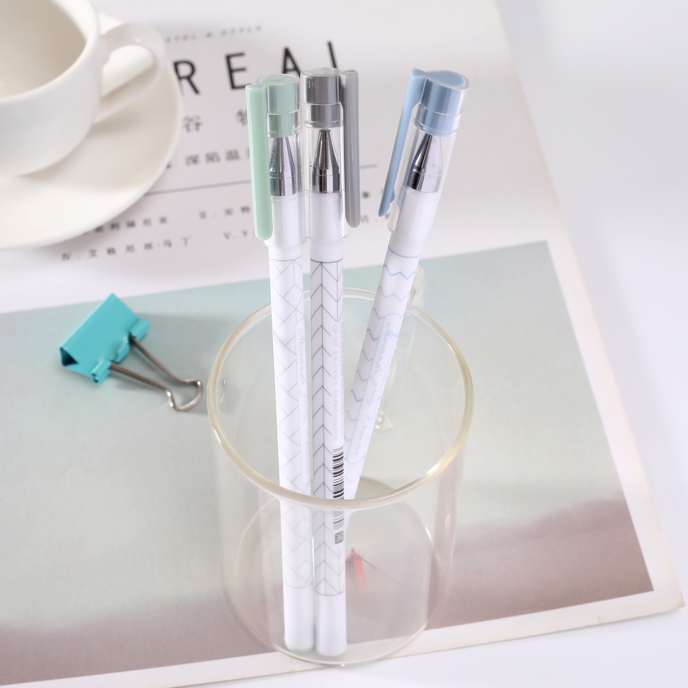 Wanbang Youpin GP-3807 full-needle Ballpoint pen, 2 pieces, 0.4mm, simple style, easy to write and cap Specification image