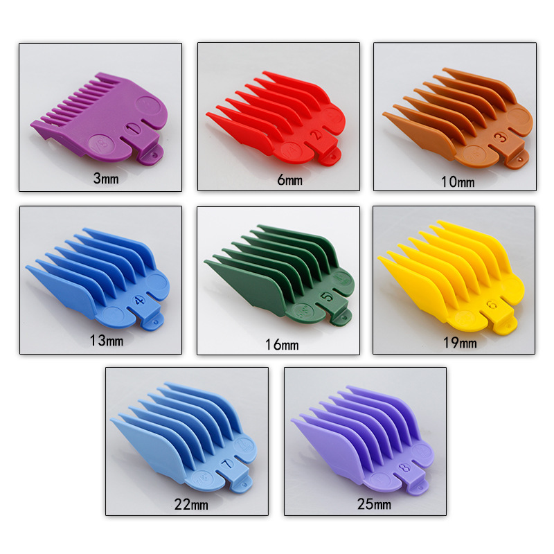 Color universal 8-piece set of electric clipper limit comb, positioning comb, oil head, electric clipper caliper, hair clipper accessories Application Scenario