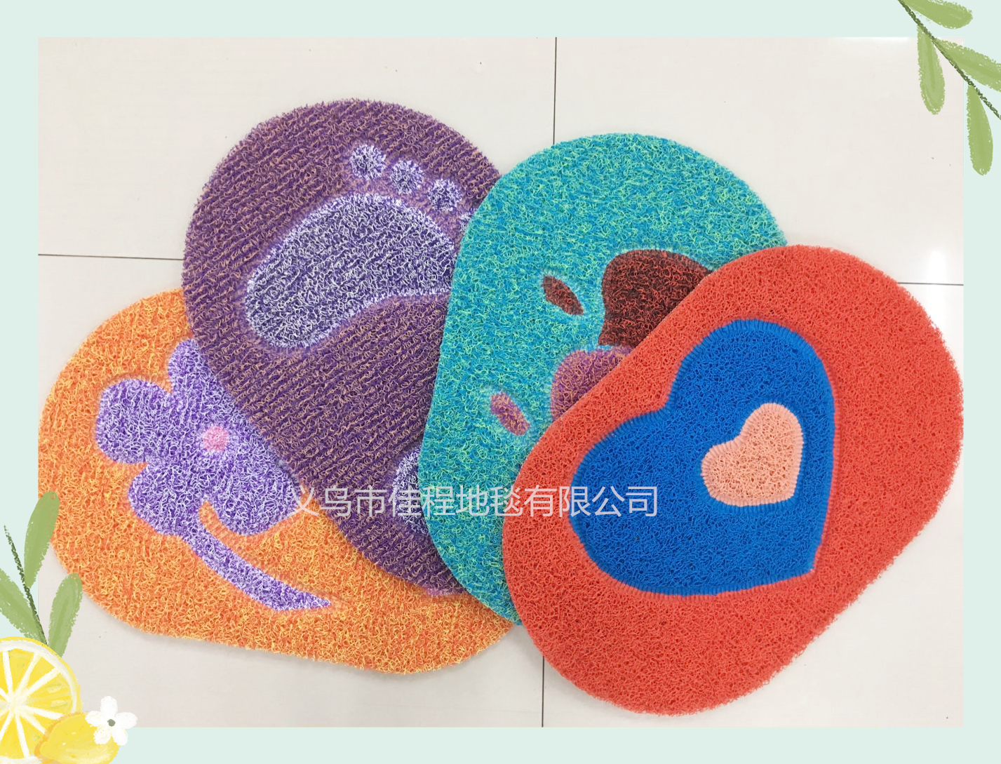 Medium-thick oval brushed two-color puzzle floor mat, PVC splicing mat, brushed floor mat, door mat, household mat, brushed floor mat, wire ring floor mat, foot mat, bathroom mat, anti-slip mat, 38*58CM full figure