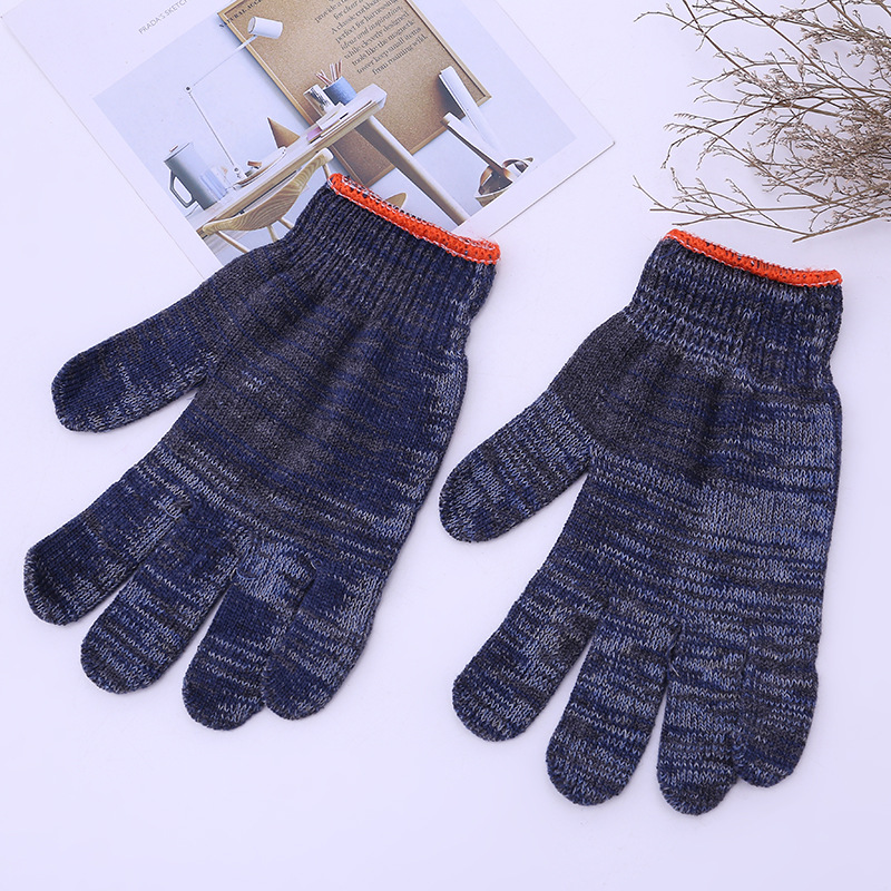 男士保暖手套户外耐脏耐磨保暖手套十针细纱线涤纶棉劳保用品厂家图