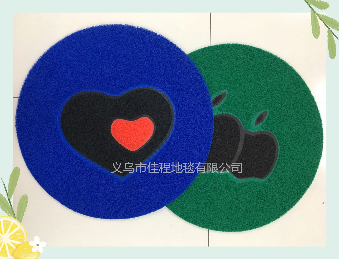 Thin round brushed puzzle floor mat, brushed splicing mat, PVC floor mat, anti-slip foot mat, door mat full figure