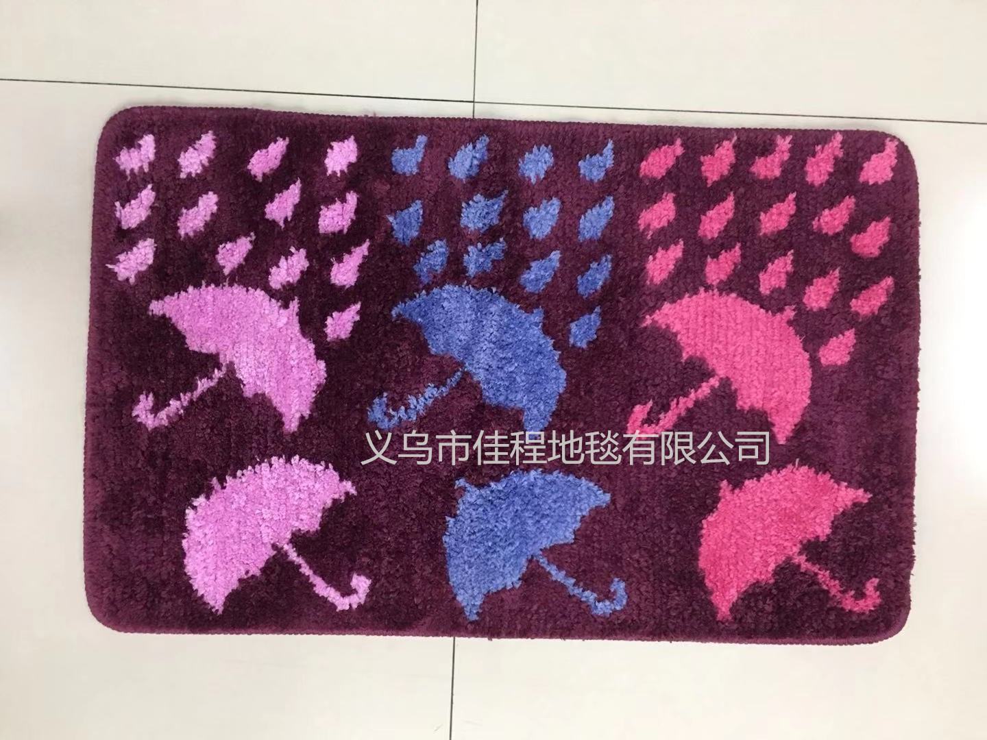 New TPR base fiber floor mat, entrance umbrella pattern floor mat, anti-slip absorbent foot mat, door mat, living room floor mat, 40*60cm Item Picture