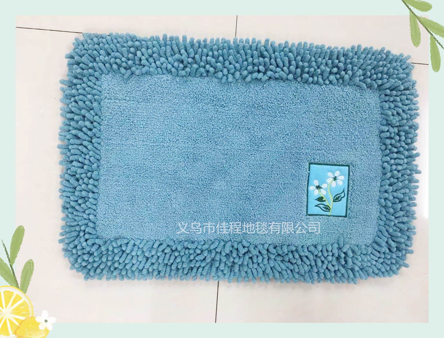 New square-shaped bottom cashmere floor mat, super fiber polyester foot mat, water-absorbing anti-slip door mat, high bottom cashmere floor mat Item Picture