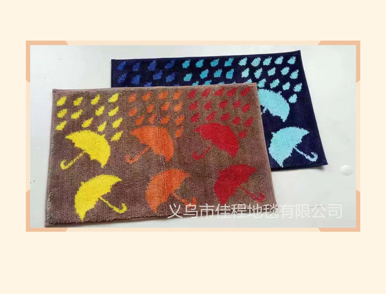 New TPR base fiber floor mat, entrance umbrella pattern floor mat, anti-slip absorbent foot mat, door mat, living room floor mat, 40*60cm Application Scenario