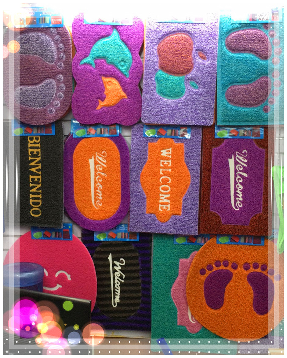 Medium-thick brushed wavy two-color puzzle floor mat, PVC puzzle door mat, brushed puzzle floor mat, 38*58cm Item Picture