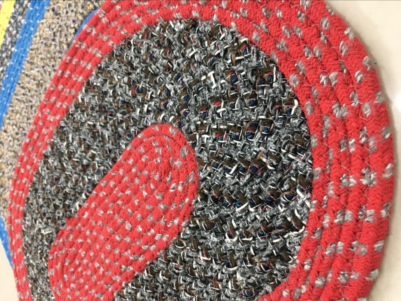 1cm thick oval thick rope floor mat, cotton mat, woven mat, round rope mat, household mat, door mat, oval carpet Item Picture