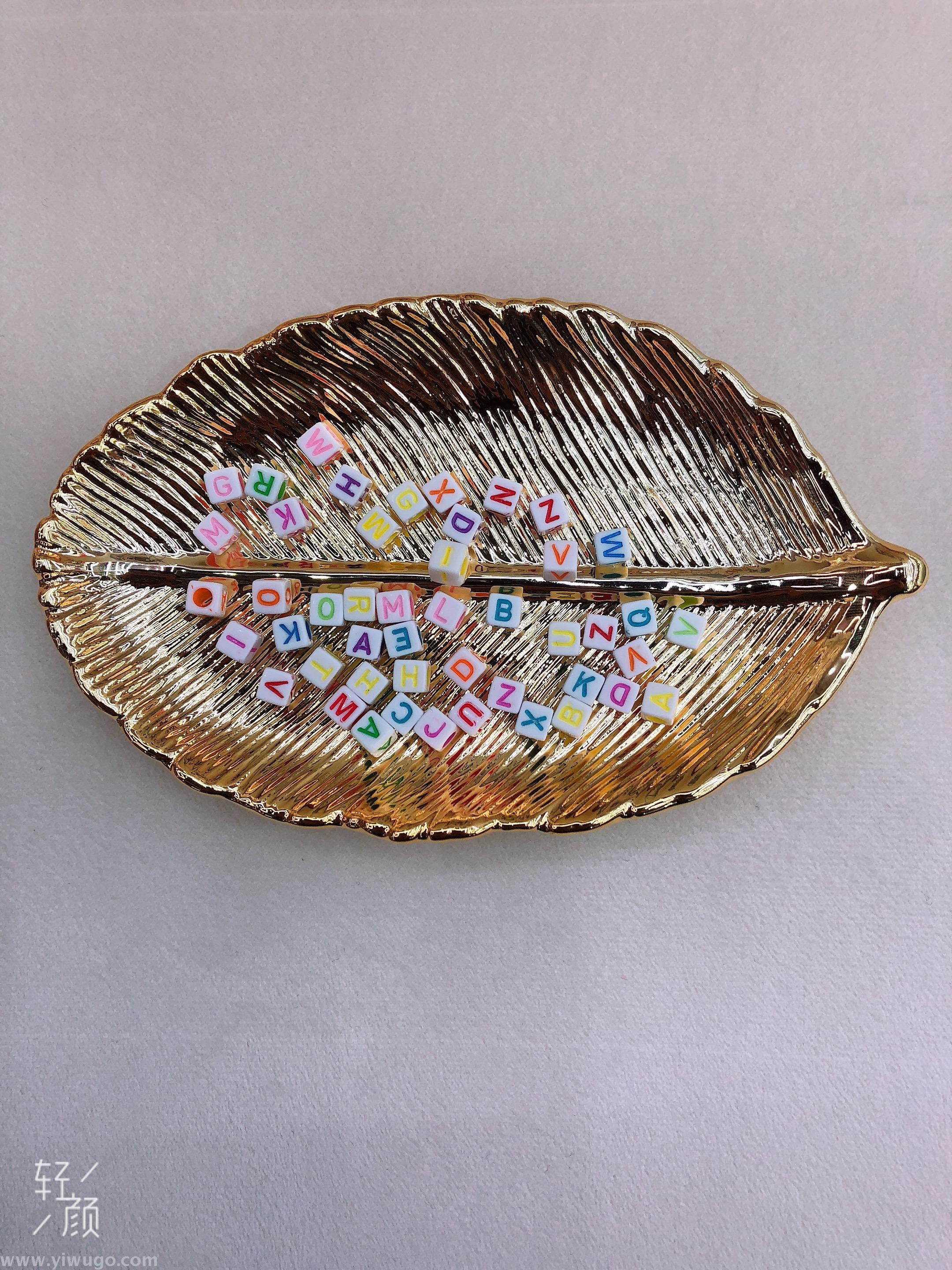 Jungle Elephant English letter Acrylic letter beads, DIY children's beaded jewelry accessories loose beads round beads details Picture