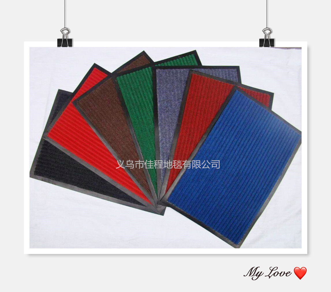 38*58cm double stripe mat non-slip mat door mat floor mat outdoor mat absorbent non-slip mat polyester mat mixed color packaging products of good quality thumbnail