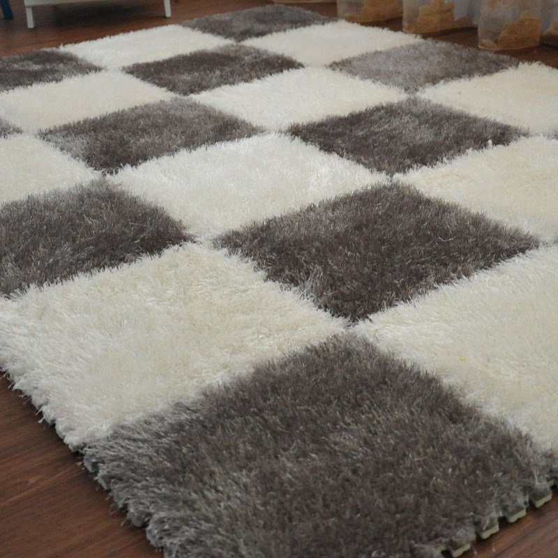 Bay Window Mat Plus Fleece Foam Floor Mat Splicing Home Suede Bedroom Thickened Blanket Plush Surface Simple Anti-Collision details Picture