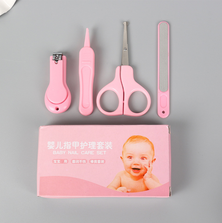 宝宝安全护理剪刀 婴儿防夹肉指甲剪指甲锉套装4件套 婴幼儿礼品产品图